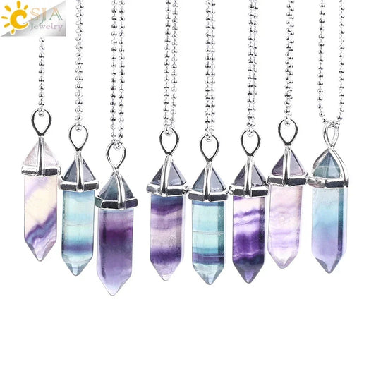 CSJA Fluorite Crystal Necklace